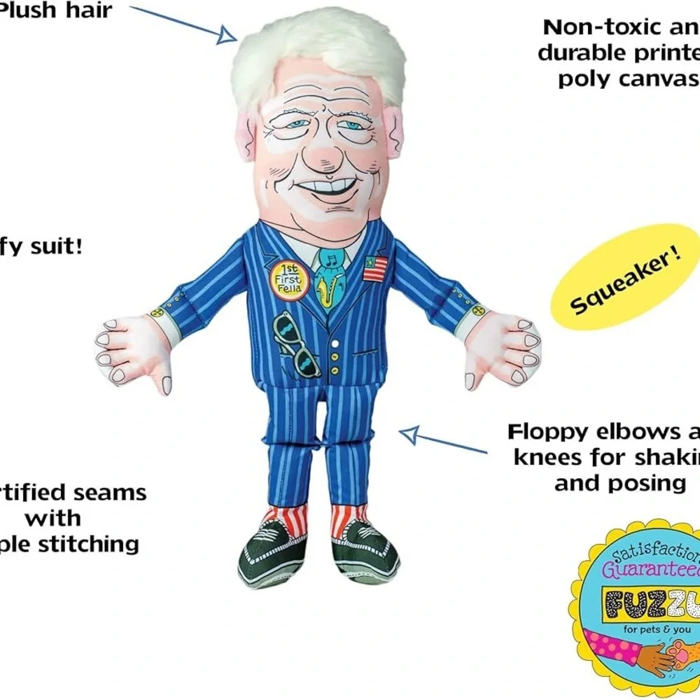 Blue Striped Political Figure Plush Toy